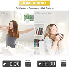 Load image into Gallery viewer, MEKO Wood Digital Alarm Clocks for Bedrooms, Larger LED Display, 3 Levels Brightness, Dual Alarms, 3 Levels Volume Snooze Function and Nightlight Wooden Electric Besides Clock
