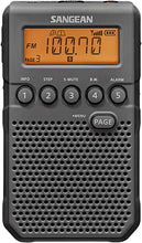 Load image into Gallery viewer, Sangean DT-800BK AM / FM / NOAA Weather Alert Rechargeable Pocket Radio (Black/Gray)
