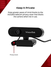 Load image into Gallery viewer, VisionTek VTWC30 Premium Full HD (1080P 30FPS) Webcam, for Windows, Mac, Linux, &amp; Chromebook, Computer Video Camera, Digital Dual Microphones, Manual Focus Lens, Privacy Cover, 83-Degree Viewing Angle
