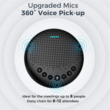 Load image into Gallery viewer, Bluetooth Speakerphone – eMeet Luna Conference Speaker, w/Enhanced Noise Reduction Algorithm, Daisy Chain, w/Dongle USB Speakerphone for Home Office, 360° Voice Pickup for 8 People Black
