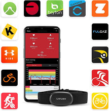 Load image into Gallery viewer, LIVLOV V8 Heart Rate Monitor Chest Strap, Integrated, Rechargeable Li-Ion Battery Including Charging Station, Heart Rate Belt with ANT+, Bluetooth and 5.3 kHz
