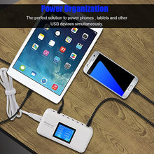 Load image into Gallery viewer, Multiple USB Charger, 60W/12A 8-Port Desktop Charger Charging Station Multi Port Travel Fast Wall Charger Hub with LCD for Smart Phones, Tablet and More (White)
