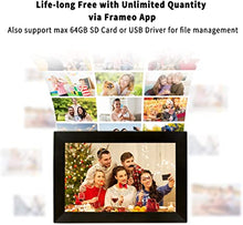 Load image into Gallery viewer, AEEZO WiFi Digital Picture Frame, IPS Touch Screen Smart Cloud Photo Frame with 16GB Storage, Easy Setup to Share Photos or Videos via Frameo APP, Auto-Rotate, Wall Mountable (9 inch Black)
