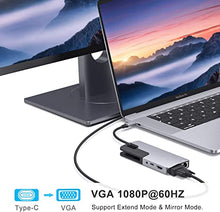 Load image into Gallery viewer, USB C Hub Adapter for MacBook Pro, Thunderbolt 3 Adapter,10-in-1 USB C Dongle with Gigabit Ethernet, USB C to HDMI VGA Adapter,100W Power Delivery,3 USB 3.0, SD TF Card Reader-Through Port Adapters.
