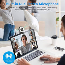 Load image into Gallery viewer, Streaming Webcam with Dual Microphone 1080P Adjustable Right Light Pro Web Camera Advanced Auto-Focus with Tripod JIGA Zoom Camera Gaming Webcam for Xbox Facebook YouTube Streamer Conferencing
