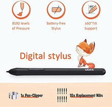 Load image into Gallery viewer, UGEE Drawing Tablet S640 Digital Graphics Pad with Battery-Free Stylus Tilt Function 8192 Pressure Sensitivity 10 Express Keys Pen Tablet for Beginner Support Windows Mac Linux Android
