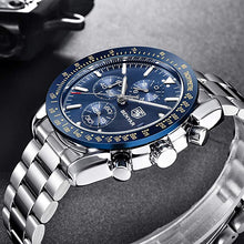 Load image into Gallery viewer, BENYAR Mens Watches Quartz Chronograph Business Luxury Brand Waterproof Wristwatches Fashion Brown Leather Watches for Men
