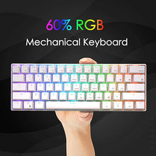 Load image into Gallery viewer, RK ROYAL KLUDGE RK61 Wired 60% Mechanical Gaming Keyboard RGB Backlit Ultra-Compact Hot-Swappable Brown Switch White
