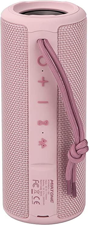 MIATONE Outdoor Portable Bluetooth Speaker Wireless Waterproof - Pink