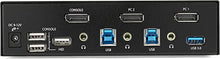 Load image into Gallery viewer, StarTech.com 2 Port DisplayPort KVM Switch - 4K 60Hz - Single Display - Dual Port UHD DP 1.2 USB KVM Switch with Integrated USB 3.0 Hub &amp; Audio - Dell HP Apple Lenovo - TAA Compliant (SV231DPU34K)
