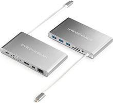 Load image into Gallery viewer, HyperDrive USB C Hub, Type C Adapter for MacBook Pro, Laptop USB-C Devices, Ultimate 11-in-1 Surface PC Docking Station w Power Delivery Charging, USBC 5Gbps Data, 4K HDMI, 3xUSB 3.1 Ports, VGA, etc

