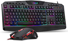 Load image into Gallery viewer, Redragon S101 Wired Gaming Keyboard and Mouse Combo RGB Backlit Gaming Keyboard with Multimedia Keys Wrist Rest and Red Backlit Gaming Mouse 3200 DPI for Windows PC Gamers (Black)
