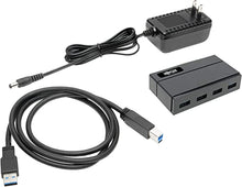 Load image into Gallery viewer, Tripp Lite 4 Port Powered USB Hub, USB 3.0 Hub, USB-A Ports, 2.4A, Black (U360-004-2F)
