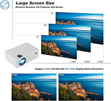 Load image into Gallery viewer, Living Enrichment Mini Projector, Built-in Dual Speaker and Full HD 1080p Movie Video Projector, 50000 Hours Life LED, Compatible with TV Stick, Video Games, HDMI, USB, TF, VGA, AUX, AV
