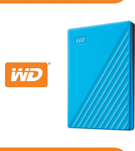 Load image into Gallery viewer, WD 1TB My Passport Portable External Hard Drive HDD, USB 3.0, USB 2.0 Compatible, Blue - WDBYVG0010BBL-WESN
