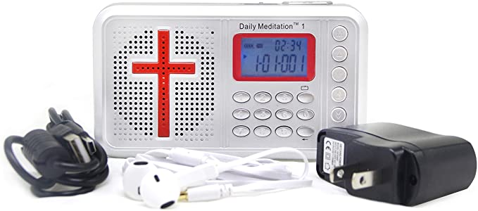 Daily Meditation 1 NASB Audio Bible Player (Voice only) -New American Standard Bible Electronic Bible (with Rechargeable Battery, Charger, Ear Buds and Built-in Speaker)