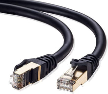 Load image into Gallery viewer, Outdoor Cat 7 Ethernet Cable 100Ft, Tan QY Outdoor Network Cable,Outdoor Cat 7 Gigabit Cord Patch Cable RJ45 Gold Plated Lead Waterproof Ethernet Cable Direct Burial Network Cable (30M/100Ft)
