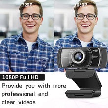 Load image into Gallery viewer, 60Fps 120 Degree Wide Angle Webcam-1080P USB Computer Web Camera with Microphone,Full HD Webcam for Gaming Streaming Conferencing (Black)
