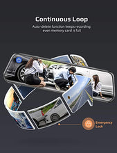 Load image into Gallery viewer, 2.5K Mirror Dash Cam Voice Control, Dual Dash Cam with 10&quot; Touch Screen, Rear View Mirror Camera, Waterproof Backup Camera, Parking Assist, Smart Parking Mode, Loop Recording, G-Sensor
