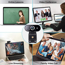 Load image into Gallery viewer, Konnek Stein Webcam with Microphone, HD 1080P Computer Camera with Tripod, Plug and Play, Streaming Webcam for Video Calling, Conferencing, Compatible with Windows 10, 8, 7, XP and Mac OSX
