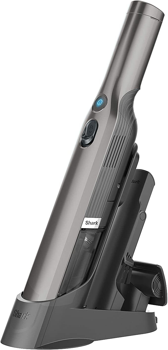 Shark WV201 WANDVAC Handheld Vacuum, Lightweight at 1.4 Pounds with Powerful Suction, Charging Dock, Single Touch Empty and Detachable Dust Cup