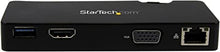 Load image into Gallery viewer, StarTech.com USB 3.0 to HDMI or VGA Adapter Dock - USB 3.0 Mini Docking Station w/ USB, GbE Ports - Portable Universal Laptop Travel Hub (USB3SMDOCKHV) , Black
