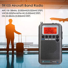 Load image into Gallery viewer, Retekess TR105 Air Band Radio Receiver, Portable FM AM SW Full Band Radio, CB Receiver Digital Alarm Speaker with Extend Antenna LCD Display?Gray?
