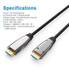 Load image into Gallery viewer, Fiber Optic HDMI Cable 50ft,DELONG Long HDMI Cord Support 4K 60Hz UHD/HDR/HDTV/3D IMAX/Dolby Vision,Compatible with AV Receiver,4K Projector, UHD TV,PS4 Pro,Xbox etc.(100ft/50ft/30ft Optional) 15m
