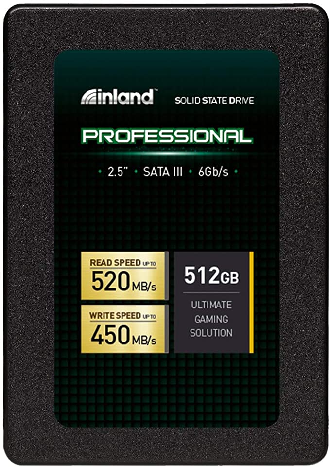 Inland Professional 512GB SSD 3D TLC NAND SATA III 6Gb/s 2.5