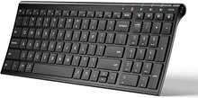 Load image into Gallery viewer, iClever BK10 Bluetooth Keyboard, Universal Wireless Keyboard, Rechargeable Bluetooth 5.1 Multi Device Keyboard with Number Pad Full Size Stable Connection for Windows, iOS, Android
