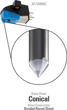 Load image into Gallery viewer, Audio-Technica AT-VM95C Dual Moving Magnet Turntable Cartridge Blue
