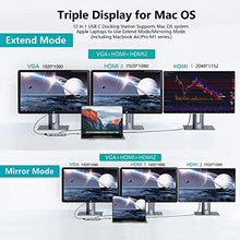 Load image into Gallery viewer, USB C Docking Station,HYRTA 12 in 1 Triple Display Laptop Docking Station,USB C Hub Compatible for M1 MacBook Pro/Dell/ASUS/Acer/hp/ Type-C Laptops( HDMI, VGA, PD3.0, USB 3.0/2.0, Ethernet, SD/TF)
