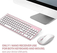 Load image into Gallery viewer, Wireless Keyboard Mouse Combo, J JOYACCESS 2.4G USB Compact and Slim Wireless Keyboard and Mouse Combo for PC, Laptop,Tablet,Computer Windows-Rose Gold
