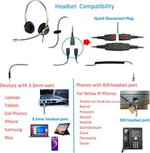 Load image into Gallery viewer, MAIRDI Telephone Headset with Microphone Noise Cancelling, Office Headset with RJ9 Jack for Home Call Center Landline IP Phones, Including 3.5mm Connector for Mobiles PC Laptops
