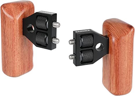 CAMVATE DSLR Wooden Handle Grip with Connector for DV Video Camera Cage(1 Pair)