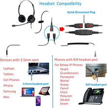 Load image into Gallery viewer, Office Headset with RJ9 &amp; 3.5mm Connectors for Landline Deskphone and Smartphone PC Laptops, Call Center Telephone Headset with Noise Canceling Microphone for Yealink Grandstream Snom
