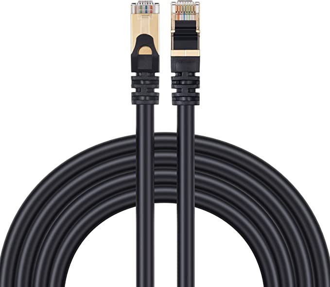 Outdoor Cat 7 Ethernet Cable 100Ft, Tan QY Outdoor Network Cable,Outdoor Cat 7 Gigabit Cord Patch Cable RJ45 Gold Plated Lead Waterproof Ethernet Cable Direct Burial Network Cable (30M/100Ft)