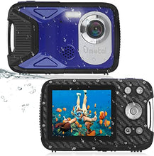 Load image into Gallery viewer, Waterproof Digital Camera Full HD 1080P Underwater Camera 16 MP Underwater Camcorder with 1050MAH Rechargeable Battery Point and Shoot Camera DV Recording Waterproof Camera for Snorkeling (Blue-2)
