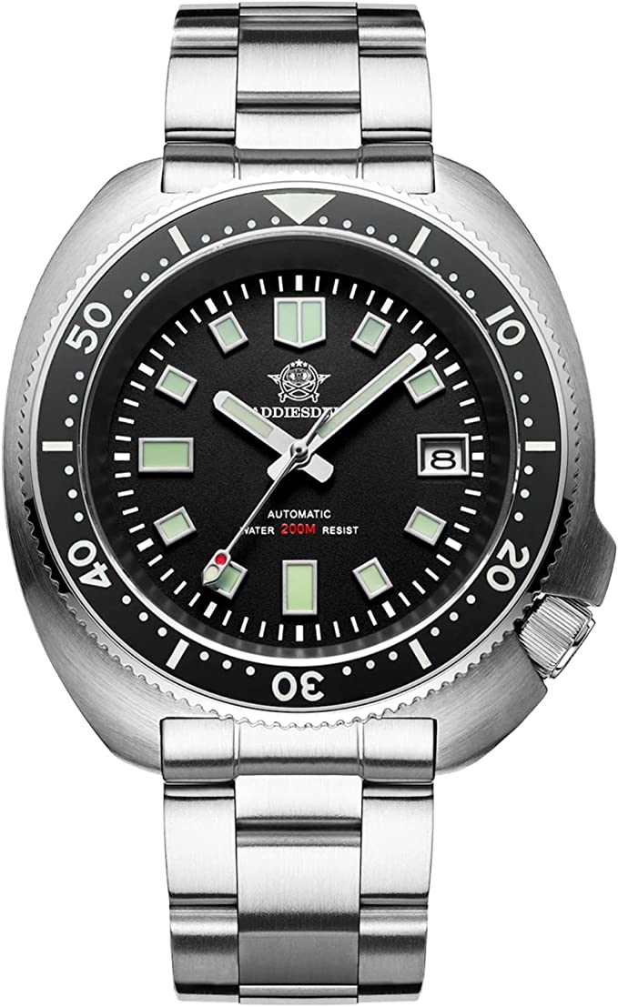 ADDIESDIVE Automatic Diver 200M Mens Watch Luminescent Mechanical NH35A Analog Stainless Steel