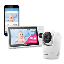 Load image into Gallery viewer, VTech Upgraded Smart WiFi Baby Monitor VM901, 5-inch 720p Display, 1080p Camera, HD NightVision, Fully Remote Pan Tilt Zoom, 2-Way Talk, Free Smart Phone App, Works with iOS, Android
