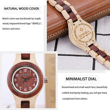 Load image into Gallery viewer, BEWELL Wood Watch Women Analog Quartz Handmade Lightweight Dress Wristwatches with Small Dial
