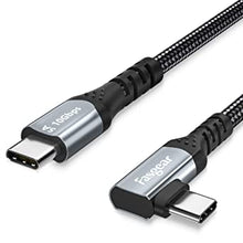Load image into Gallery viewer, USB C to USB C 3.1 Gen 2 Cable 6ft 90-Degree Fasgear Type C 100W Cord 4K@60Hz Video Output 5A Power Delivery Charging Wire Compatible for MacBook,iPad Pro,Pixelbook,Oculus Link,T5 LaCie SSD (Black)
