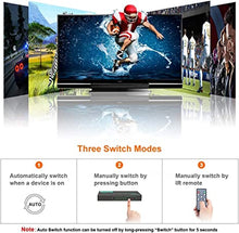 Load image into Gallery viewer, (Newest Version) 4K@60Hz HDMI Switch, SkycropHD 5 Port HDMI 2.0 Switcher with Remote Support Auto Switch, HDR10, Dolby Vision, Dolby Atmos, 18Gbps, CEC
