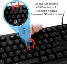 Load image into Gallery viewer, Velocifire VM01 Mechanical Keyboard 104-Key Full Size with Brown Switches LED Illuminated Backlit Anti-ghosting Keys for Copywriter, Gamer and Programmer
