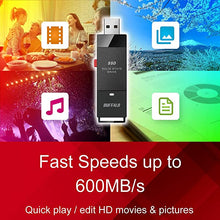 Load image into Gallery viewer, BUFFALO External SSD 1TB - Up to 600MB/s - USB-C - USB-A - USB 3.2 Gen 2 (Compatible with PS4 / PS5 / Windows/Mac) - External Solid State Drive Stick - SSD-PUT1.0U3B

