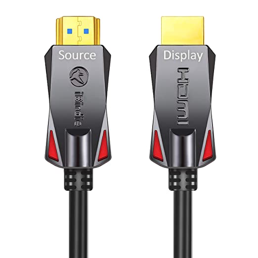 4K HDMI Fiber Optic Cable 50 Feet, HDMI 2.0 18Gbps, Supports 4K 60Hz(4:4:4, HDR10, ARC, HDCP2.2) 1440p 144Hz, One Direction