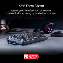 Load image into Gallery viewer, ASUS ROG Falchion NX 65% Wireless RGB Gaming Mechanical Keyboard | ROG NX Blue Clicky Switches, PBT Doubleshot Keycaps, Wired / 2.4G Hz, Touch Panel, Keyboard Cover Case, Macro Support
