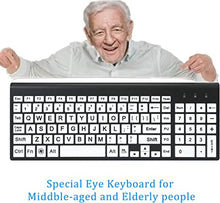 Load image into Gallery viewer, Full Size Large Print 2.4g Wireless Keyboard and Mouse with Oversized Print for Kids Visually Impaired Low Vision Individuals
