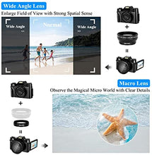 Load image into Gallery viewer, Lincom Tech 48MP Digital Camera, 4K Vlogging Camera Camcorder for YouTube, 3.0 Flip Screen YouTube Camera 16X Digital Zoom Blogging Camera with SD Card
