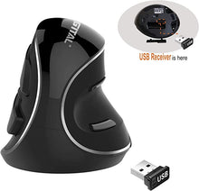 Load image into Gallery viewer, J-Tech Digital Wireless Ergonomic Vertical USB Mouse with Adjustable Sensitivity (600/1000/1600 DPI), Scroll Endurance, Removable Palm Rest &amp; Thumb Buttons [V628P]
